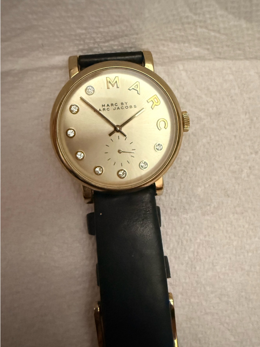 Marc by Marc Jacobs Gold Dial Watch with Black Strap